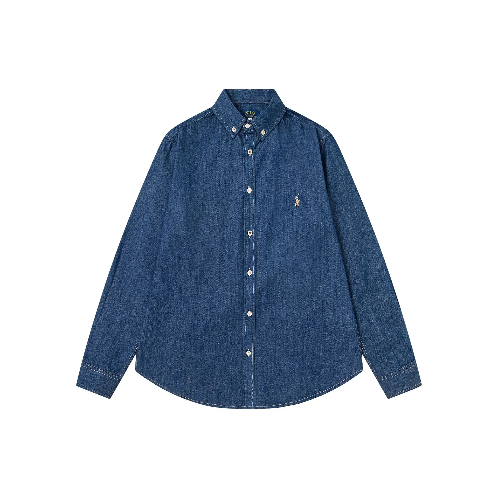 🅿️250 new model number: B115 Ralph Lauren/Ralph Lauren classic color small label couple style washed denim long-sleeved shirt 1️⃣Made of high-quality denim fabric, the upper body is soft and comfortable, extremely delicate, the hand feels solid, smooth and soft. The fabric does not wrinkle, and the hand feel is invincible. The details are handled perfectly! 2️⃣Adopting the washing process, the workmanship details are perfectly controlled. They are all hemmed with vest technology, and the inside of the sleeves are also different. Different from the four-needle and five-thread workmanship, the collar is also designed with interlining, which shows high-end fashion and individuality. The style is fashionable, simple and elegant! 3️⃣It is very youthful and energetic, and can be easily worn by both men and women. It is very in line with the fashion aesthetic concepts of today's young people! Color: light blue, dark blue Size: S, M, L, XL
